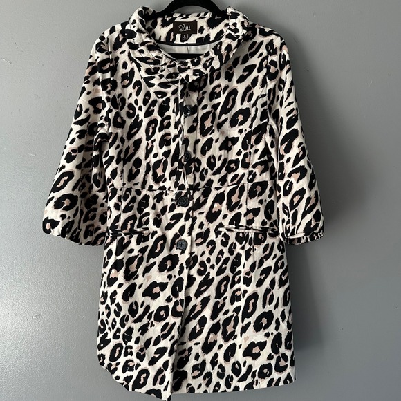 Luii Jackets & Blazers - LUII LEOPARD PRINT MID-LENGTH DRESS COAT LARGE